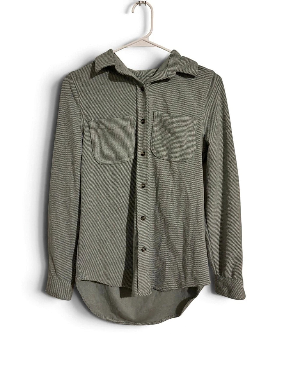 Casa Cabana Sage Green Patterned Button Down Flannel Size XS